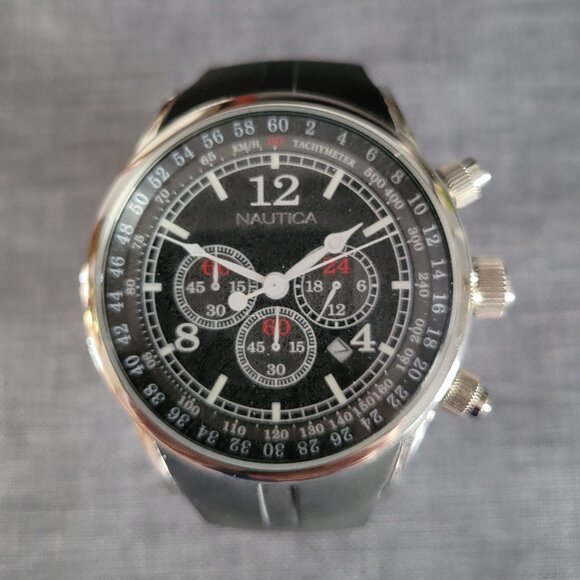 Vintage Nautica Watch Black Band Stainless Steel - Picture 2 of 11